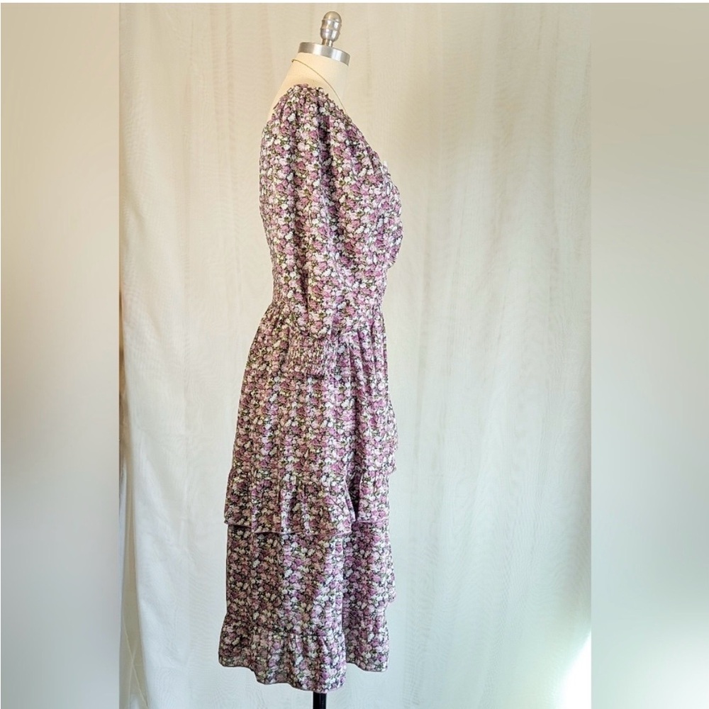 Ivy City Co "Olivia" Floral Purple Ruffle
Smocked Dress - Picture 4 of 9